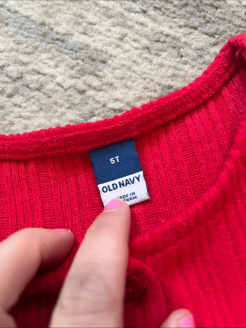 Old Navy Bright Red Ribbed Knit Dress with Ruffle Shoulders